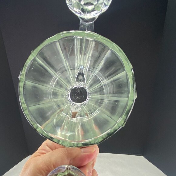 Vintage Jeannette Two Light Candle Holders Art Deco Vase Clear Glass - Picture 8 of 10